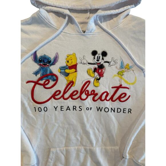 Disney Hoodie Celebrate 100 Years Of Wonder Womens 2XL Junior Mickey Pooh Tinker - Picture 4 of 7
